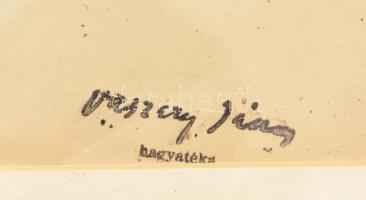 Vaszary hagyatéki jelzéssel: Szobor, ceruza, papír, paszpartuban, üvegezett fa keretben, 19×14,5 cm