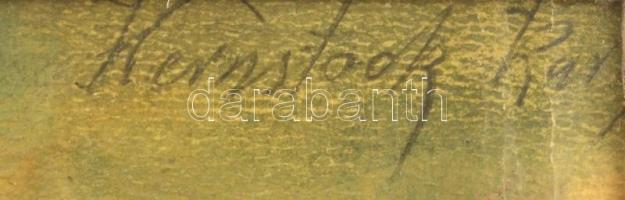 Kernstock jelzéssel: Halászok. Olaj, papír, restaurált, üvegezett keretben, 44×37 cm