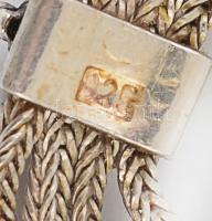 Ezüst(Ag) lápisz lazulival díszített ékszerek, karkötő, nyaklánc, gyűrű, fülbevaló, bruttó: 78,6 g