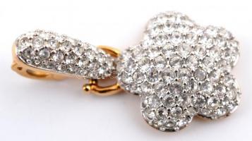 Elefántos bizsu medál láncon, fülbevalóval, virágos medál, stb., jelzett