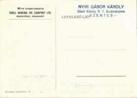 1933 Gödöllői Jamboree. Shell Kőolaj Részvénytársaság reklámlapja / Look, Shell here in Hungary, jus...