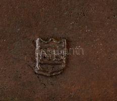 Iparművészeti Vállalatos réztál, apró kopásokkal, d: 21 cm