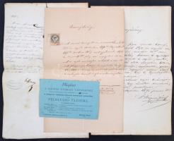 cca 1870 Zombath Pál joghallgató hivatalos okmányai, jogi bizonyítványai, levelei