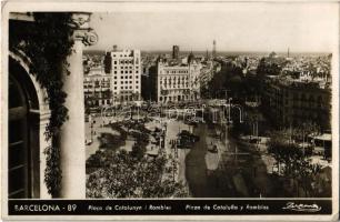 1935 Barcelona, Plaza de Cataluna y Ramblas / Catalonia Square and Ramblas (EK)