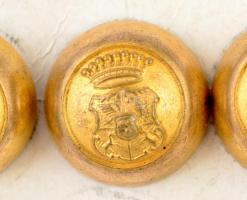 6 db címeres rézgomb