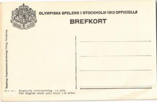 1912 Stockholm, Olympiska Spelens Officiella. Nr. 271. Englands vattenpololag I:a pris / 1912 Summer...