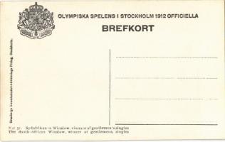 1912 Stockholm, Olympiska Spelens Officiella. Nr. 51. Sydafrikanen Winslow, vinnare af gentlemen...