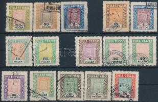 Gyula 15 db okmánybélyeg / fiscal stamps