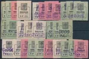 Rákospalota 29 db okmánybélyeg / fiscal stamps