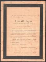1894 Kossuth Lajos halálát hirdető székesfővárosi hirdetmény. 26x34 cm