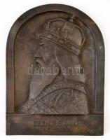Olvashatatlan jelzéssel: Szent István 1038-1938, bronz falikép, 34,5×26 cm