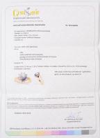 Arany és fehérarany (14 K) gyűrű, jelzett, természetes opállal (0,6 ct) és 10 db cca 0,10 ct brillel...