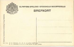 1912 Stockholm, Olympiska Spelens Officiella. Nr. 172. F.T. Nelsson, USA 2:a pris i stafhopp   / 191...