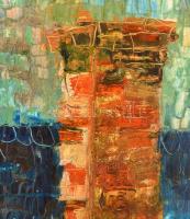 Olvashatatlan jelzéssel: Kompozíció. Olaj, farost, keretben, 61×34 cm