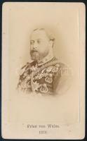 cca 1900 VII. Eduárd brit király (1841-1910), keményhátú fotó, 10×6 cm / Edward VII King of the United Kingdom of Great Britain and Ireland, vintage photo