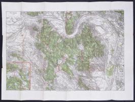 cca 1920-1940 Pilis-hegység térképe, 1:75.000, Bp., Turistaság és Alpinizmus, 33x50 cm