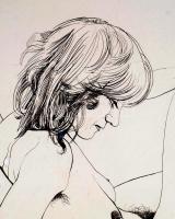 Jelzés nélkül: Akt, vegyes technika, papír, felcsavarva, 61×87 cm