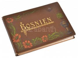 cca 1900 Bosnien. Boszniát és Szarajevót bemutató keményhátú fotó leporello 12 képpel. Két kép sérül...