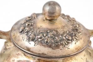 Antik ezüst cukordobozka rózsás díszítéssel  Ausztria 1824. Jelzett. JB mesterjeggyel / Antique silv...