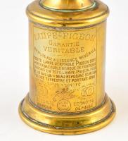 Lampe-Pigeon réz petróleum lámpa jelzett, búrával 25 cm