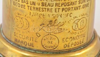 Lampe-Pigeon réz petróleum lámpa jelzett, búrával 25 cm