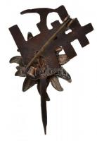 ~1930. "Magyar Turista Egyesület" (?) részben zománcozott és festett Br jelvény (~45mm) T:...