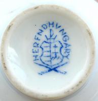 Herendi Viktória mintás porcelán kis váza, kézzel festett, jelzett, kopásnyomokkal, m: 8 cm