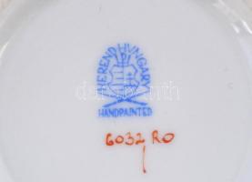 Herendi Rotschild mintás bonbonier, kézzel festett, jelzett, kis kopásnyomokkal, d: 9 cm, m: 6 cm