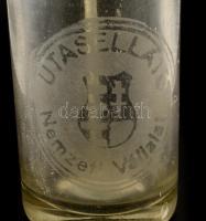 "Utasellátó / Nemzeti Vállalat" feliratos, koronátlan kiscímeres régi szódásüveg alumínium...