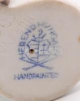 Herendi porcelán madár, kézzel festett, jelzett, kis kopásnyomokkal, m: 7,5 cm