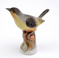 Herendi porcelán madár, kézzel festett, jelzett, kis kopásnyomokkal, m: 7,5 cm