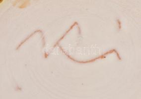 Jelzett retrp iparművész váza. 15 cm