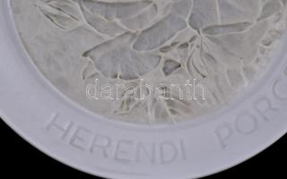 Herendi porcelán rózsás tálka, jelzett, hibátlan, d: 15 cm