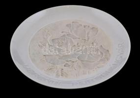 Herendi porcelán rózsás tálka, jelzett, hibátlan, d: 15 cm