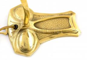 Szecessziós réz asztali lámpa búra nélkül. Új vezetékekkel 32 cm