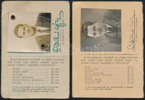 1955-1957 2 db fényképes állami horgászjegy, az 1957. évin koronátlan kiscímerrel