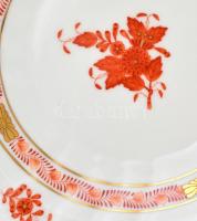 Herendi Apponyi mintás süteményes tányérok kézzel festett, jelzett, hibátlan, d: 16,5 cm (6×)