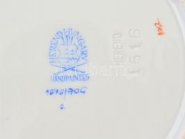 Herendi Apponyi mintás süteményes tányérok kézzel festett, jelzett, hibátlan, d: 16,5 cm (6×)