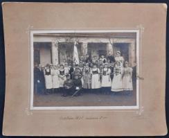 1921 Orosháza, Csoportkép katonákkal, csendőrtisztekkel, különítményesekkel, nagyméretű fotó Lampert...