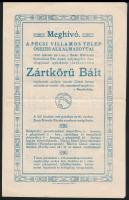 1919-1928 2 db régi meghívó, Pécsi Villamos Telep zártkörűen báli meghívója, budapesti M. Kir. Állami Gépgyár Acélhang Dalegyesületének szilveszteri megivói