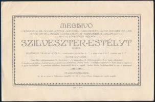 1919-1928 2 db régi meghívó, Pécsi Villamos Telep zártkörűen báli meghívója, budapesti M. Kir. Állam...