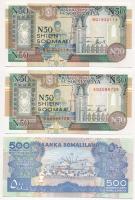 Szomália 1991. 50Sch (2x) + 2008. 500Sch T:I Somalia 1991. 50 Schillings (2x) + 2008. 500 Schillings C:UNC