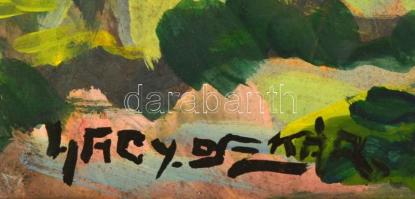 Nagy jelzéssel: Lombos fák. Olaj, farost, keretben, 55×32 cm