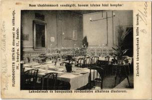 Budapest V. Fludorovits István étterme és télikertje, étterem belső. Irányi utca 17. Saskör