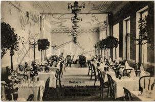 1915 Budapest I. Hoffmann János Öreg diófa étterme, étterem belső. Pálya utca 3. A Budai Színkör és a Déli Vasút közelében (r)
