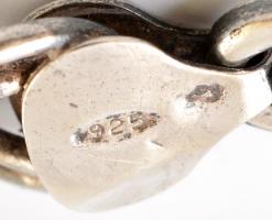 Ezüst(Ag) dupla szemes masszív karkötő, jelzett, h: 19,5 cm, nettó: 15,9 g