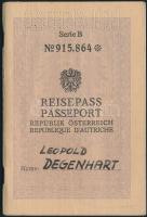 1956 Fényképes osztrák útlevél, osztrák bejegyzésekkel