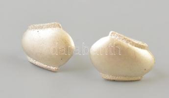 Ezüst(Ag) matt fülbevalópár, jelzett, 1,4×1,5 cm, nettó: 1,7 g