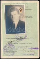 1929-1931 Férj és feleség 2 db fényképes magyar útlevele, osztrák és csehszlovák bejegyzésekkel, vis...