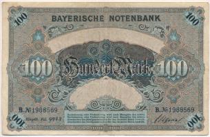 Német Birodalom / Bajorország 1900. 100M vízjeles papíron T:III German Empire / Bavaria 1900. 100 Ma...